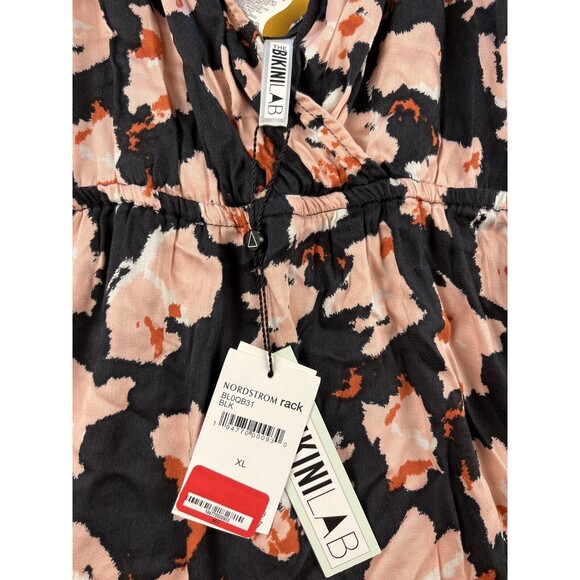 The Bikini Lab Feline Fine Coverup Dress Womens XL Mini Tie Strap Surplice NWT - Picture 4 of 8